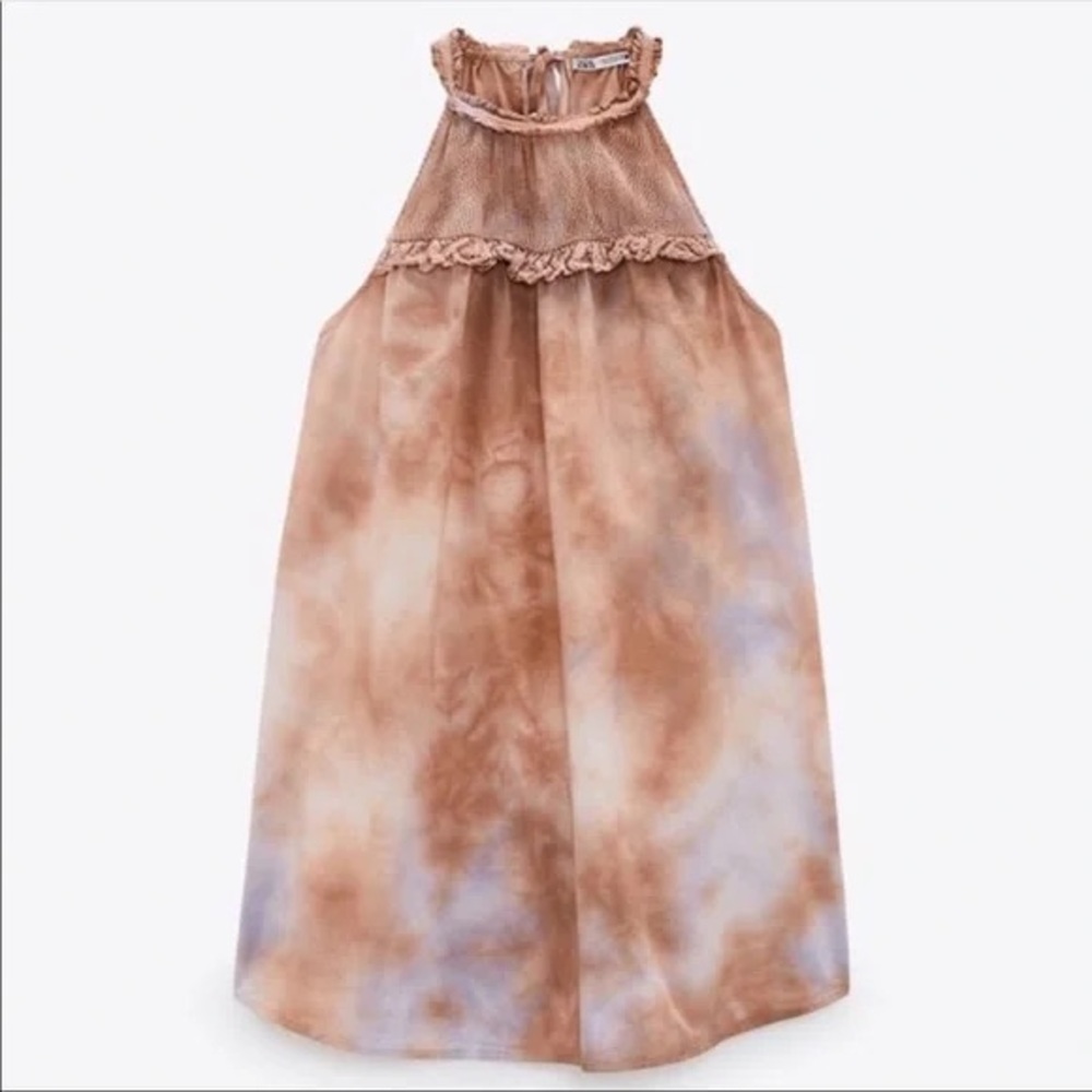 Zara Tie-Dye Halter Mini Dress